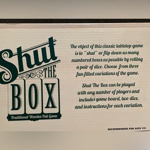 Brand new Shut the Box game. Sure to bring lots of cheer!!
